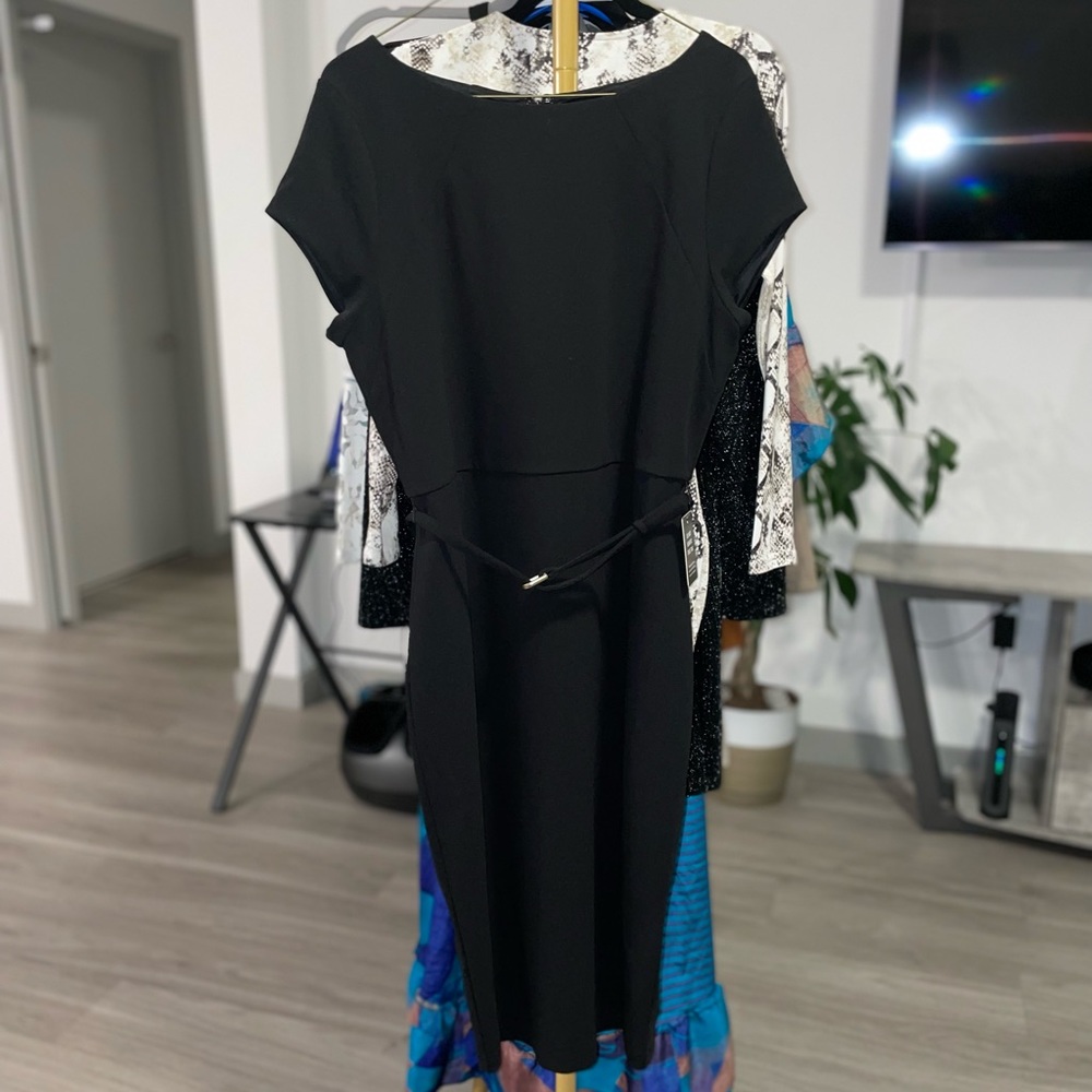 Black Express Belted Work / Office Dress